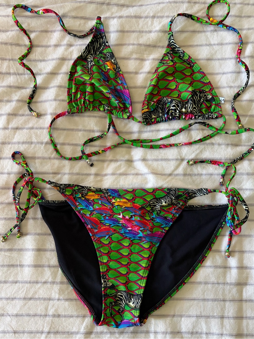 Cynthia Rowley triangle tie bikini in scale print
